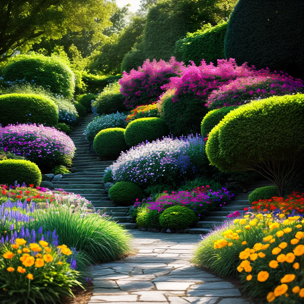 Fotos jardim colorido flores sol borboletas