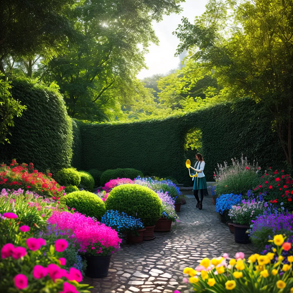 Sonhar com Jardinagem: Alegria e Cultivo de Plantas 5 Fotos jardim colorido sol cuidado