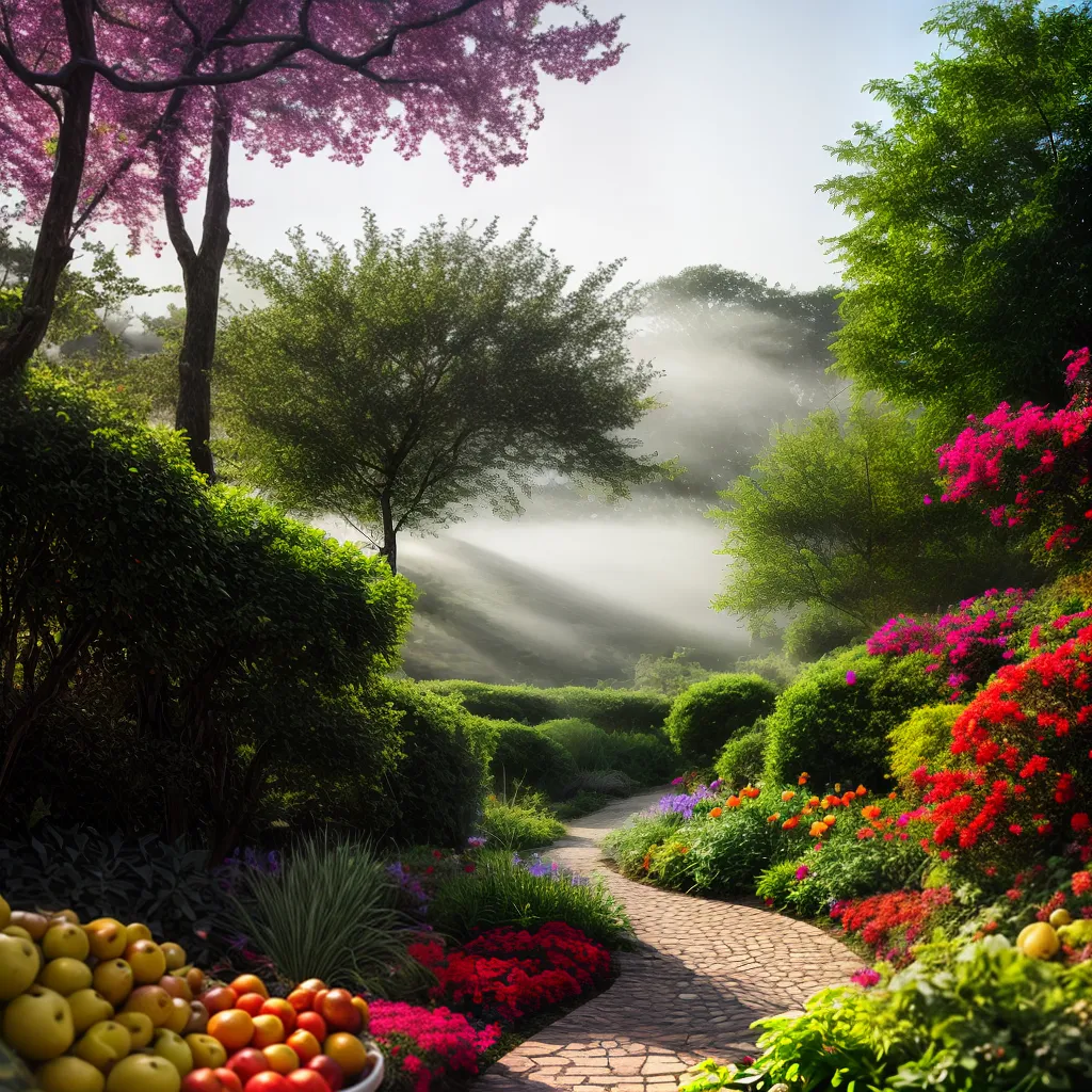 Fotos jardim frutas coloridas abundante