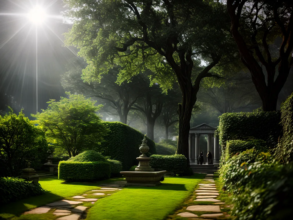 Fotos jardim misterioso estatuas antigas