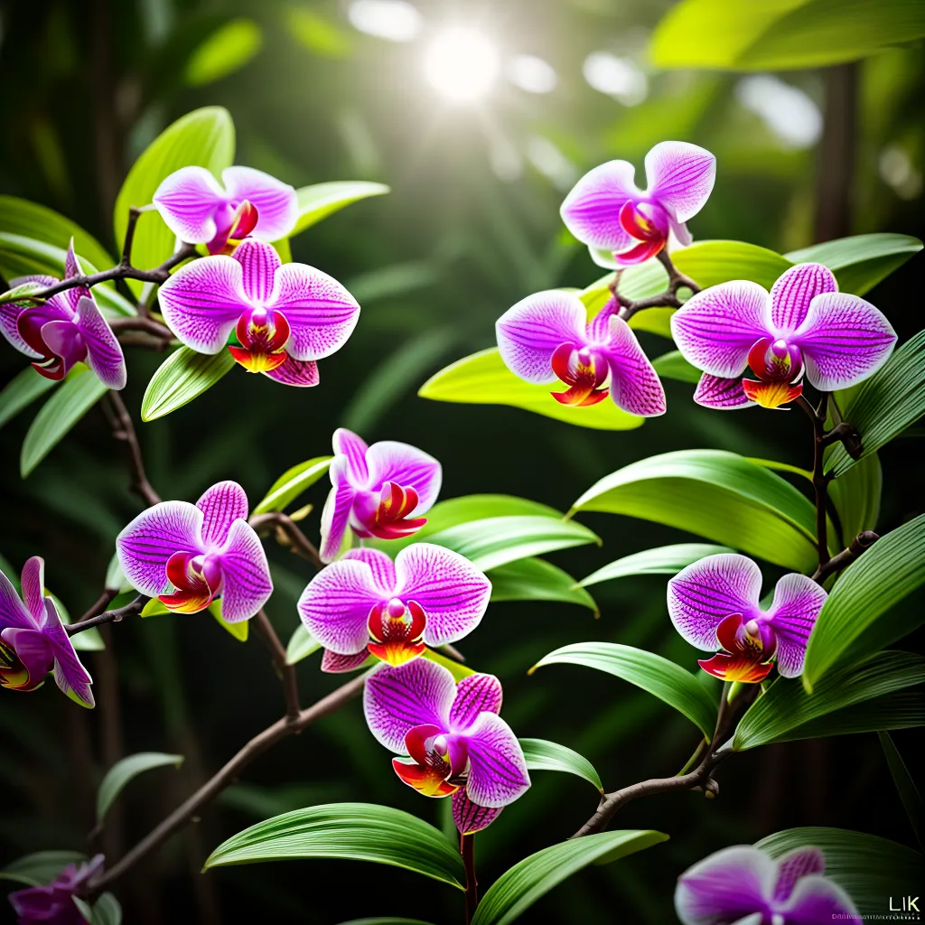 Fotos jardim orquideas coloridas luz sombra