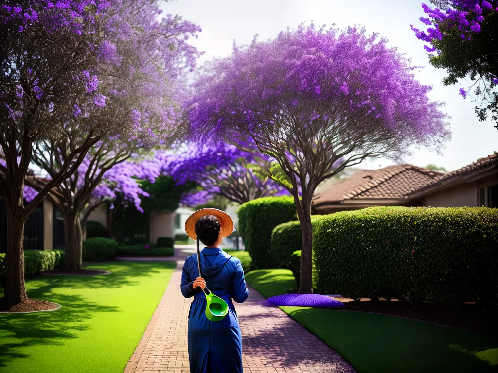 Fotos jardineiro cuidando jacaranda jornalista