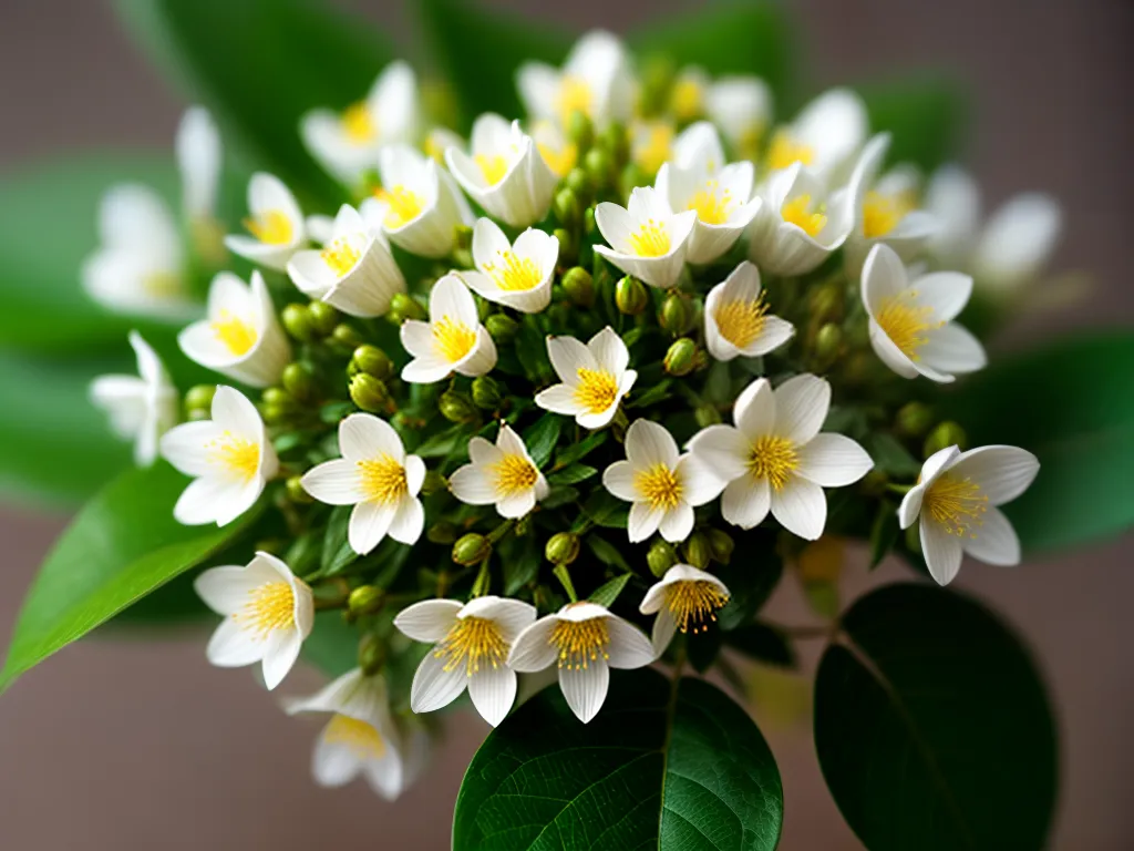 Fotos jasminum flores brancas folhas verdes