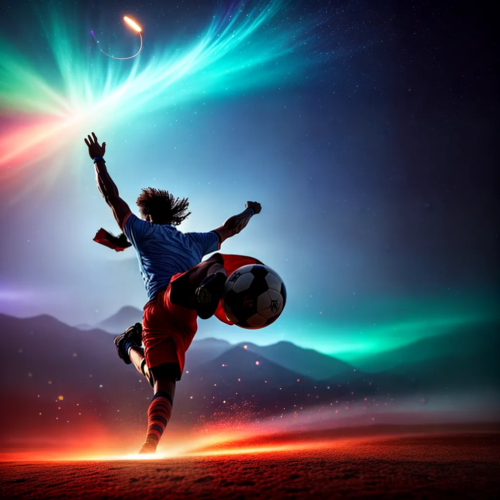 Descubra o Significado dos Sonhos com o Goleador Implacável 2 Fotos jogador futebol chute sonhos coloridos