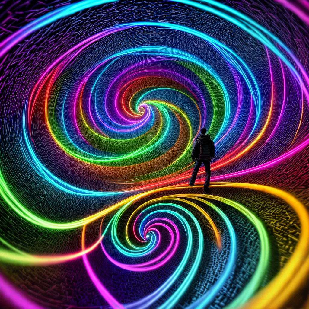 ando os Labirintos dos Sonhos: Interpretando os Caminhos da Vida 2 Fotos labirinto colorido caminho jornada