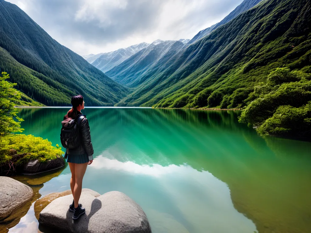 Fotos lago cristalino reflexao montanhas verdes
