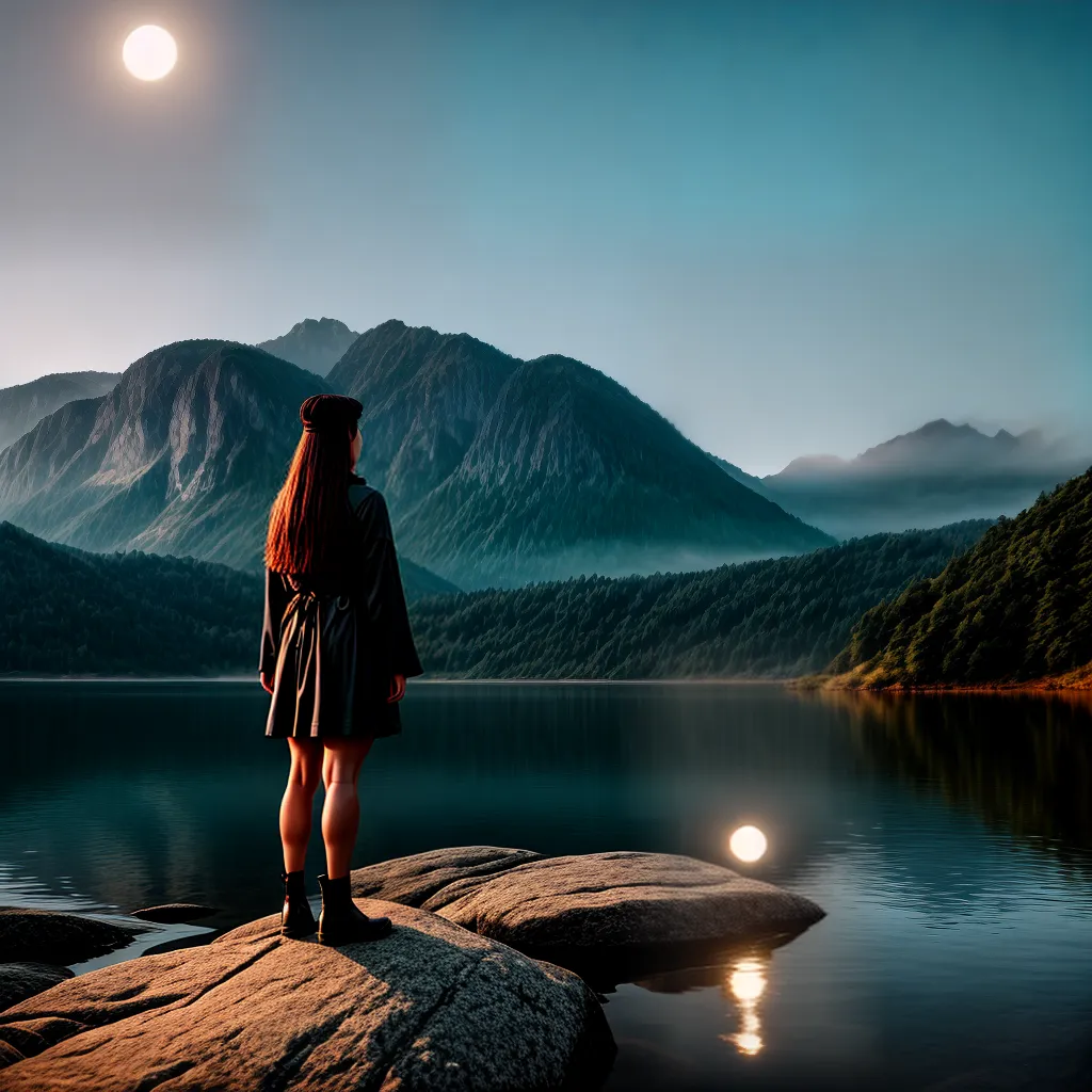 Fotos lago reflexo lua misterio