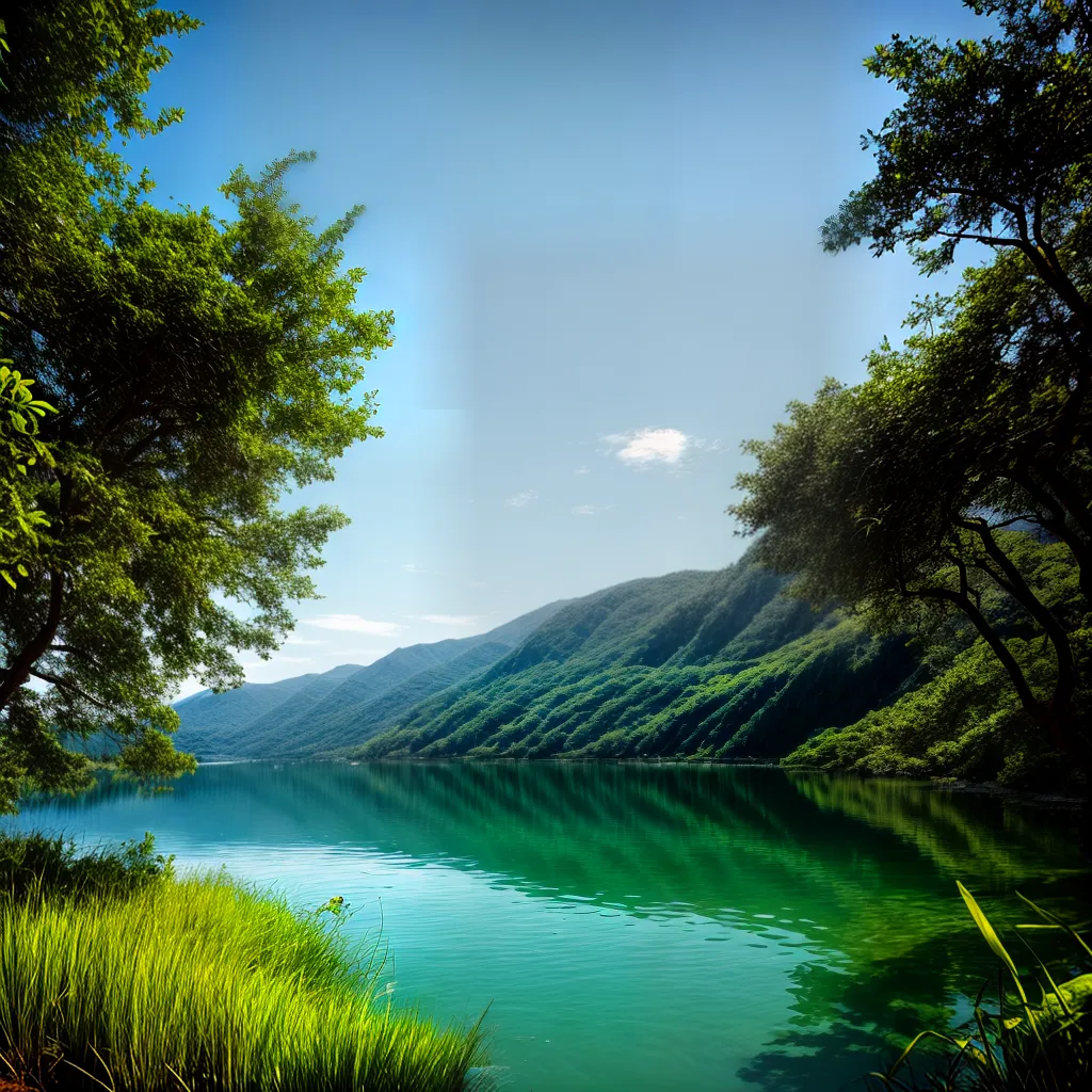 Fotos lago sereno reflexo ceu azul