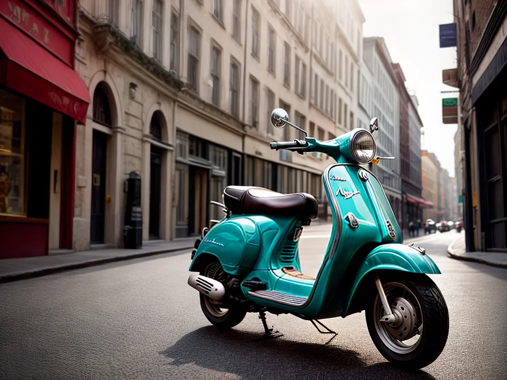 Fotos lambretta sol brilhante rua colorida
