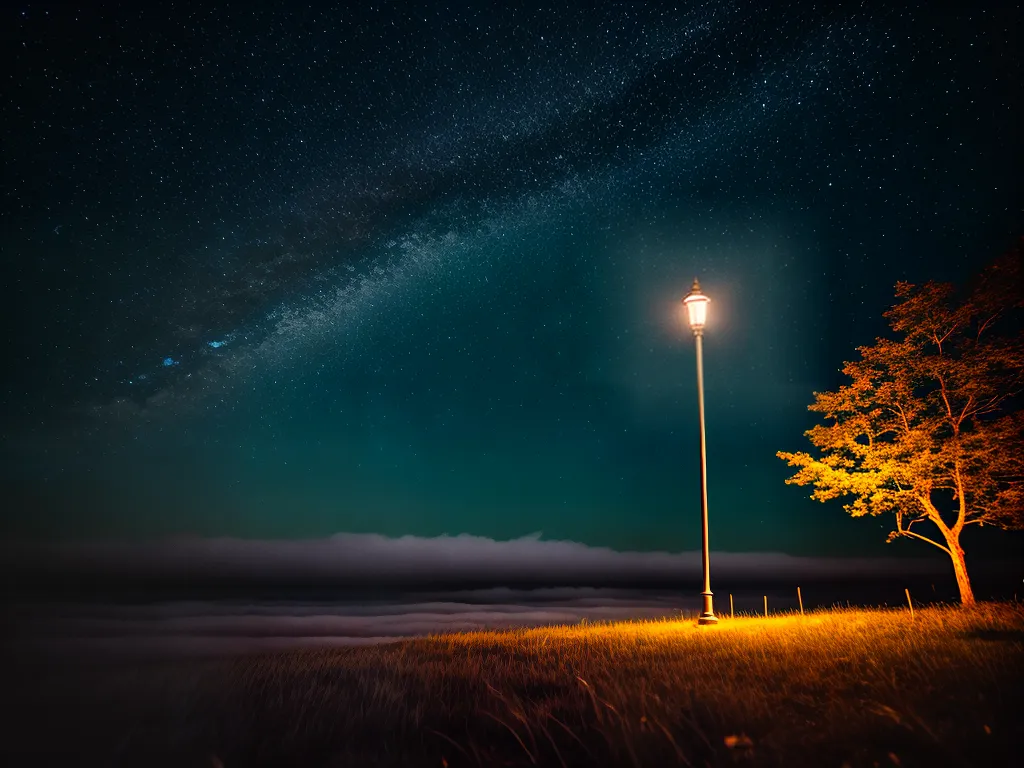 Fotos lanterna brilhante ceu noturno