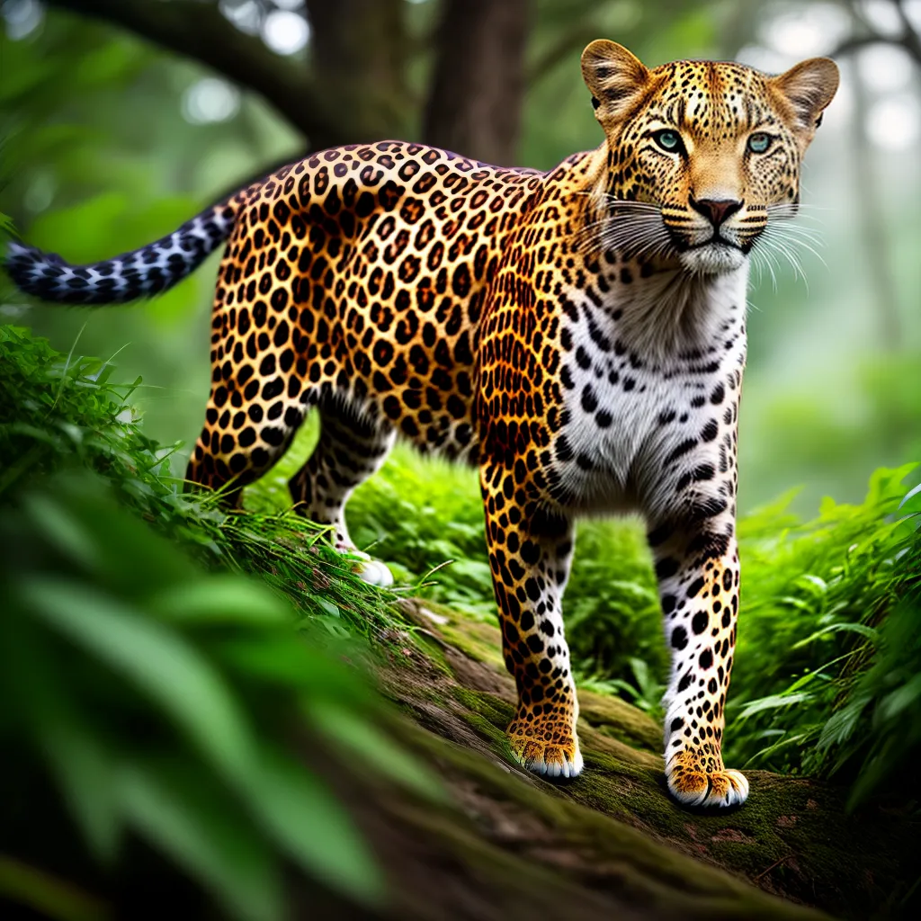 Fotos leopardo olhar folhagem verde