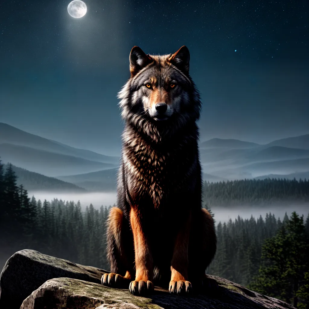 Descubra o Significado Profundo dos Predadores e Partícipes nos Sonhos 5 Fotos lobo lua floresta noite predador liberdade