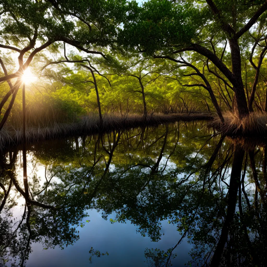 Fotos manguezal por do sol reflexao sonhos