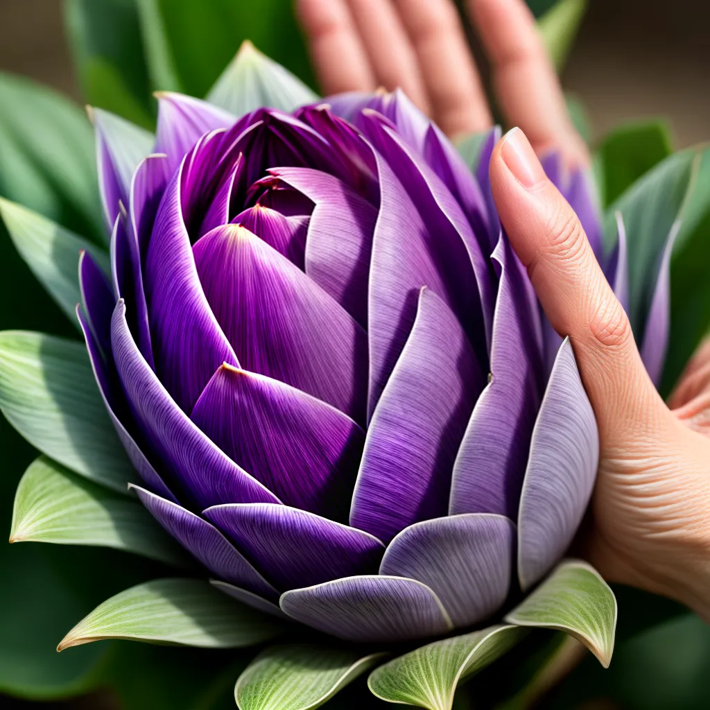O mistério por trás dos sonhos com alcachofra revelado 2 Fotos mao artichoke roxo textura misterio