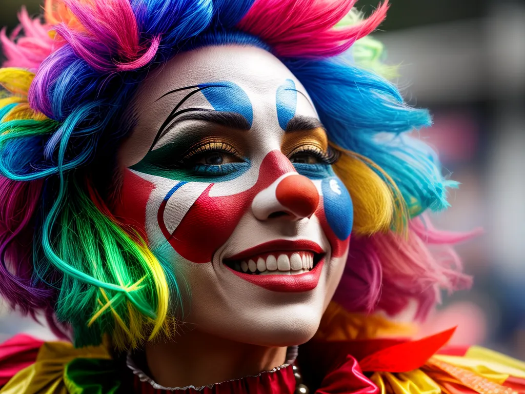 Fotos mascara clown colorida confete festa