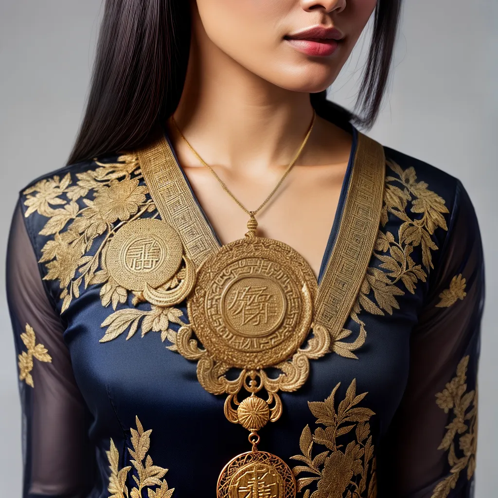 Descubra o Poder do Medalhão dos Sonhos Cantonês 4 Fotos medalhao chines ouro mistico
