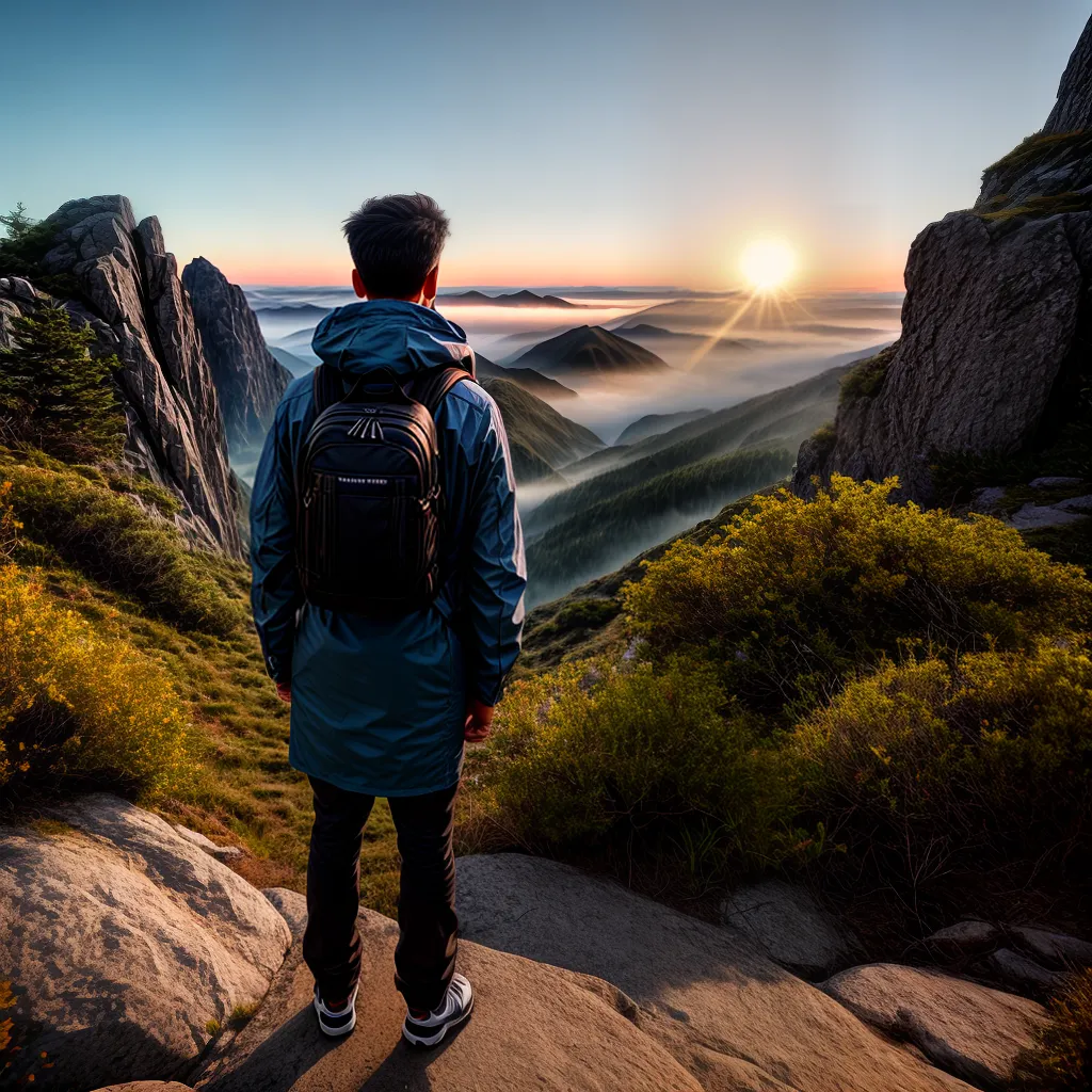 Descubra o Significado dos Sonhos com um Menino Aventureiro 3 Fotos menino aventureiro por do sol montanha