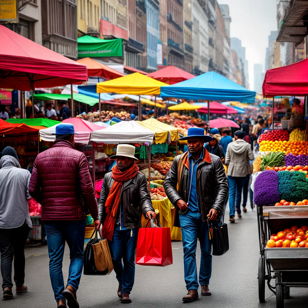 Fotos mercado rua vibrante vendedor