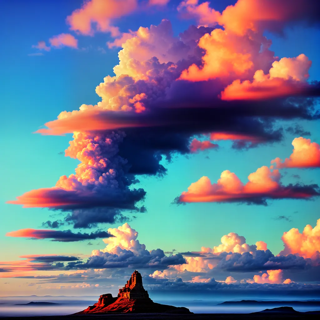 Fotos mergulho nuvens coloridas sonho