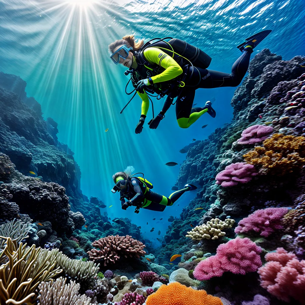 Fotos mergulho oceano cristalino vida marinha