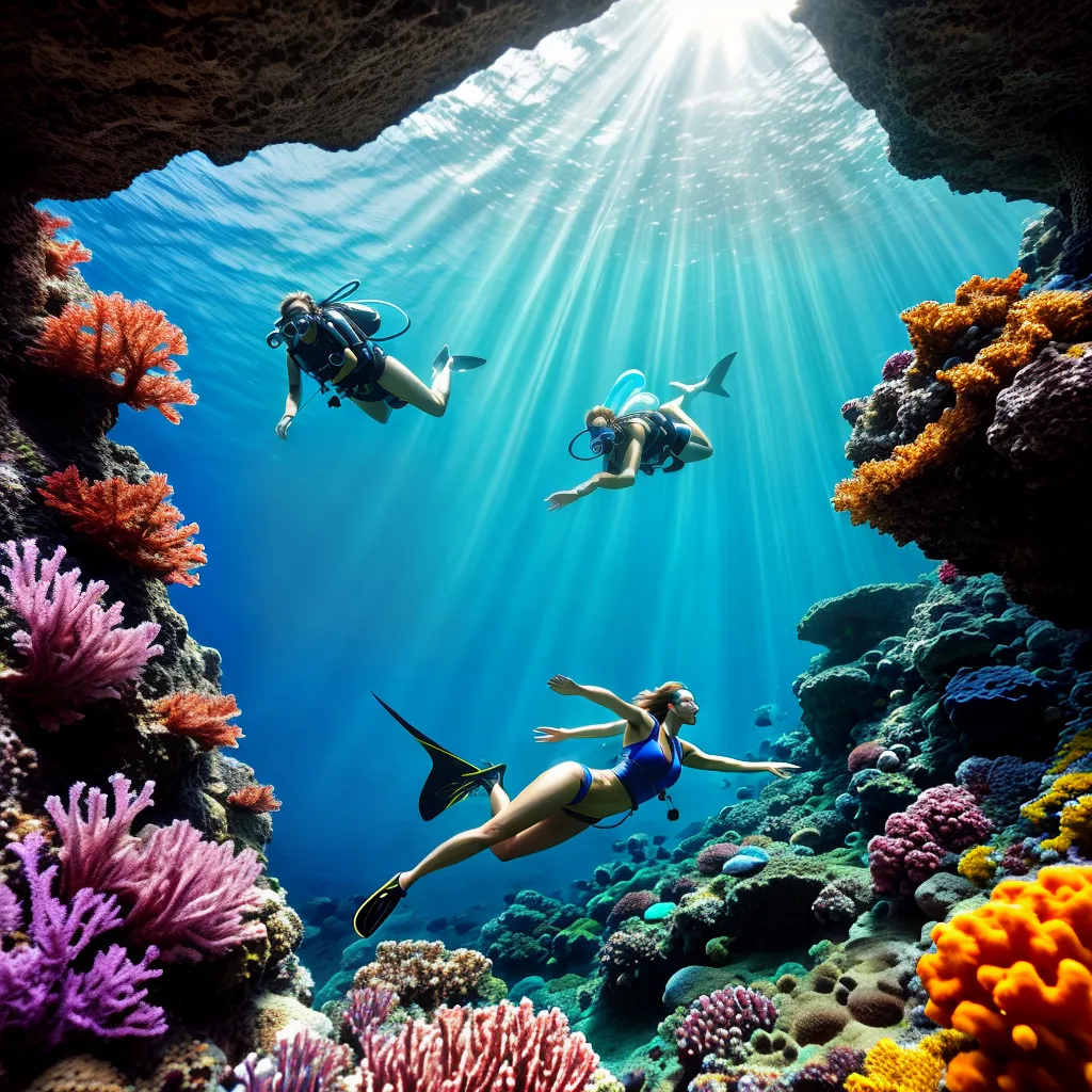 Fotos mergulho profundas aguas coral colorido