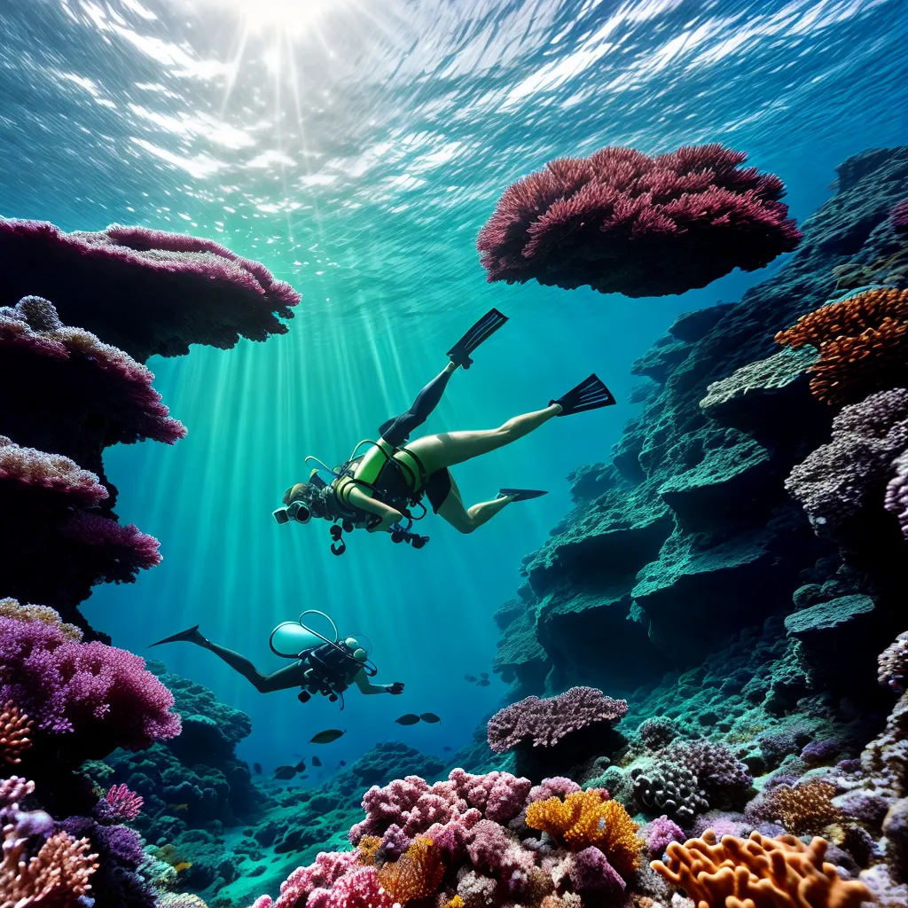 Mergulhador: Desvendando os Mistérios dos Sonhos Aquáticos 2 Fotos mergulho recifes coral sol magia