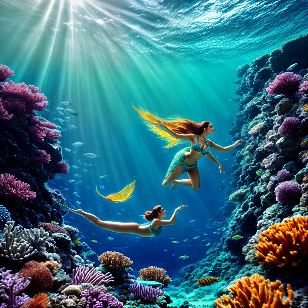 Fotos mermaids turquesa beleza subaquatica