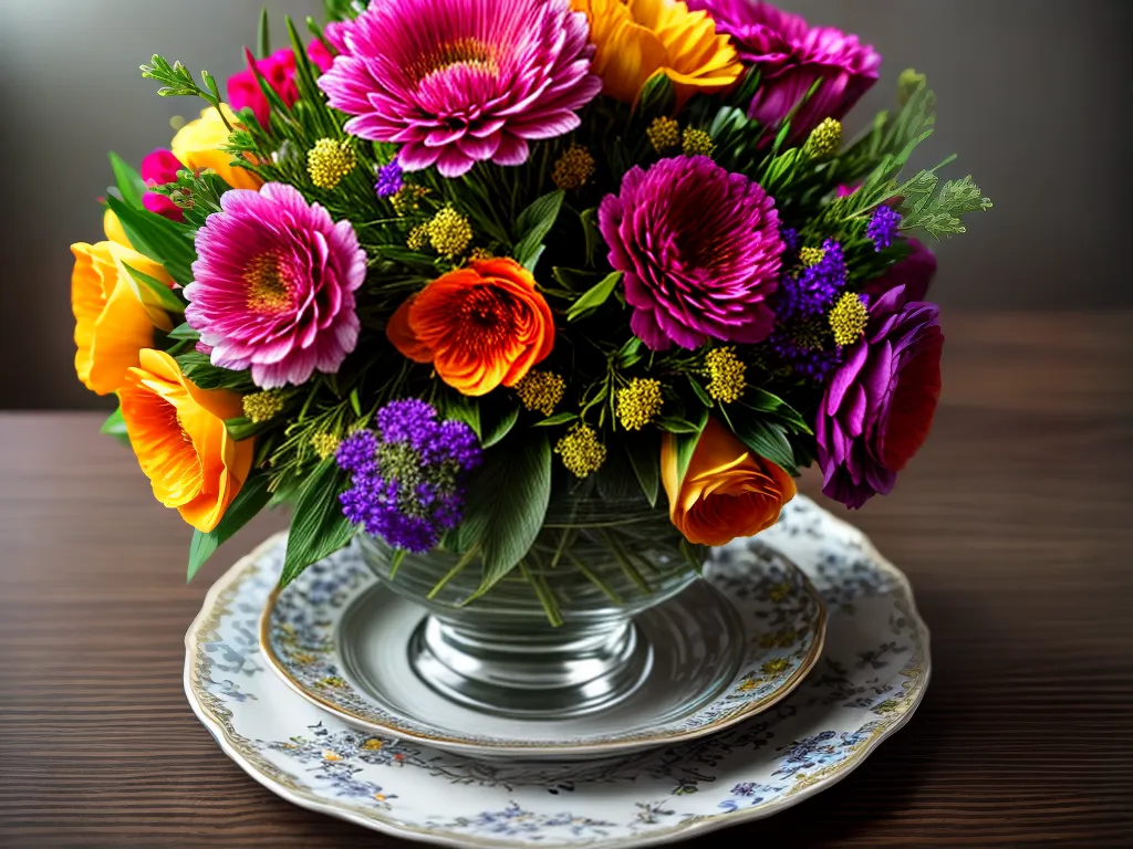 Sonhar com Flores e Sabores: Os Significados Ocultos 4 Fotos mesa flores coloridas comida sabores