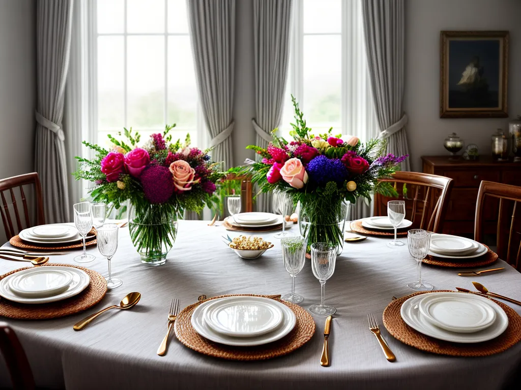 Fotos mesa jantar elegante flores cristal