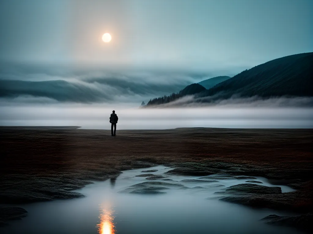 Fotos misterio sonhos silhueta lago lua
