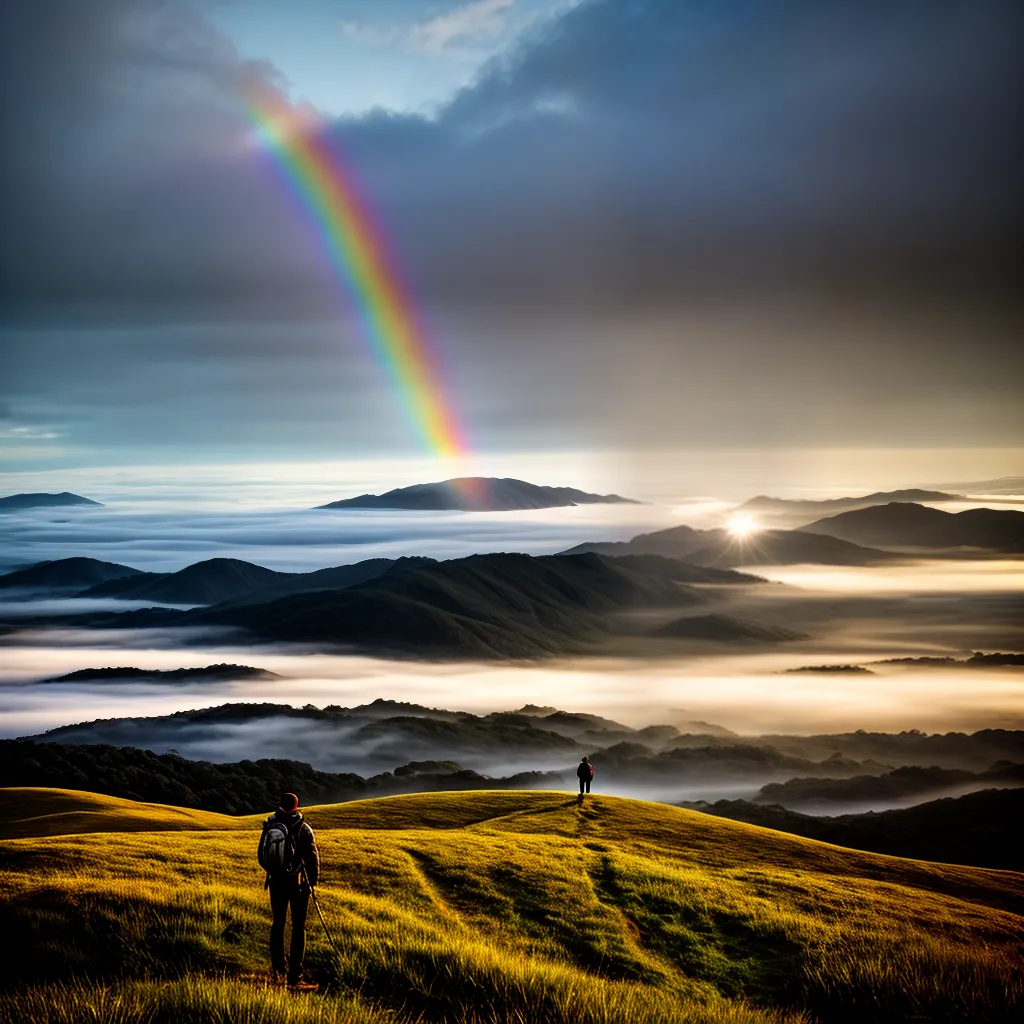 Fotos misty hill rainbow dream