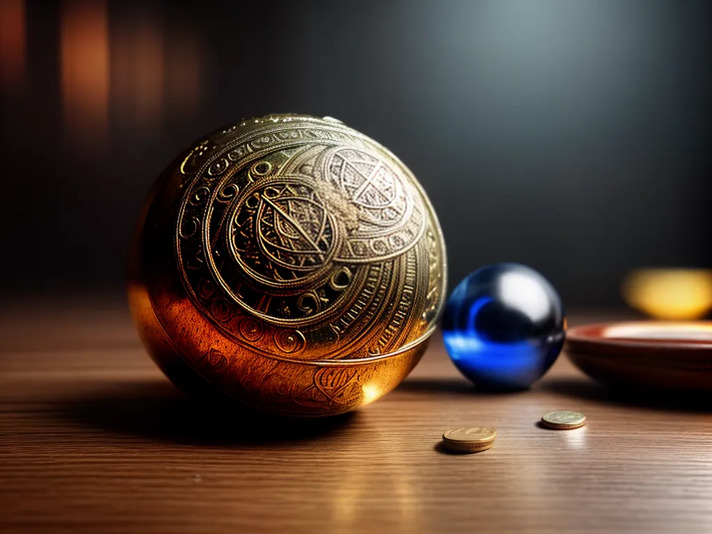 Fotos moedas antigas bola cristal tarot