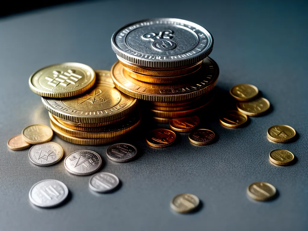 Fotos moedas brilhantes pilha sonhos