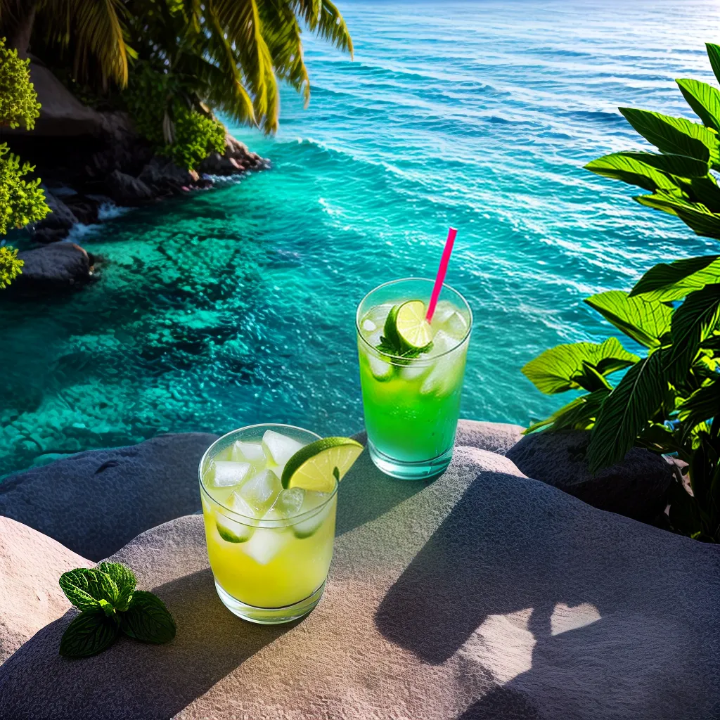Fotos mojito praia refrescante verde tropical