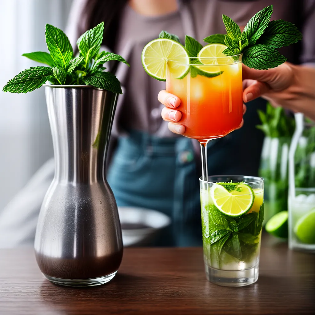 Fotos mojito refrescante folhas hortela 1