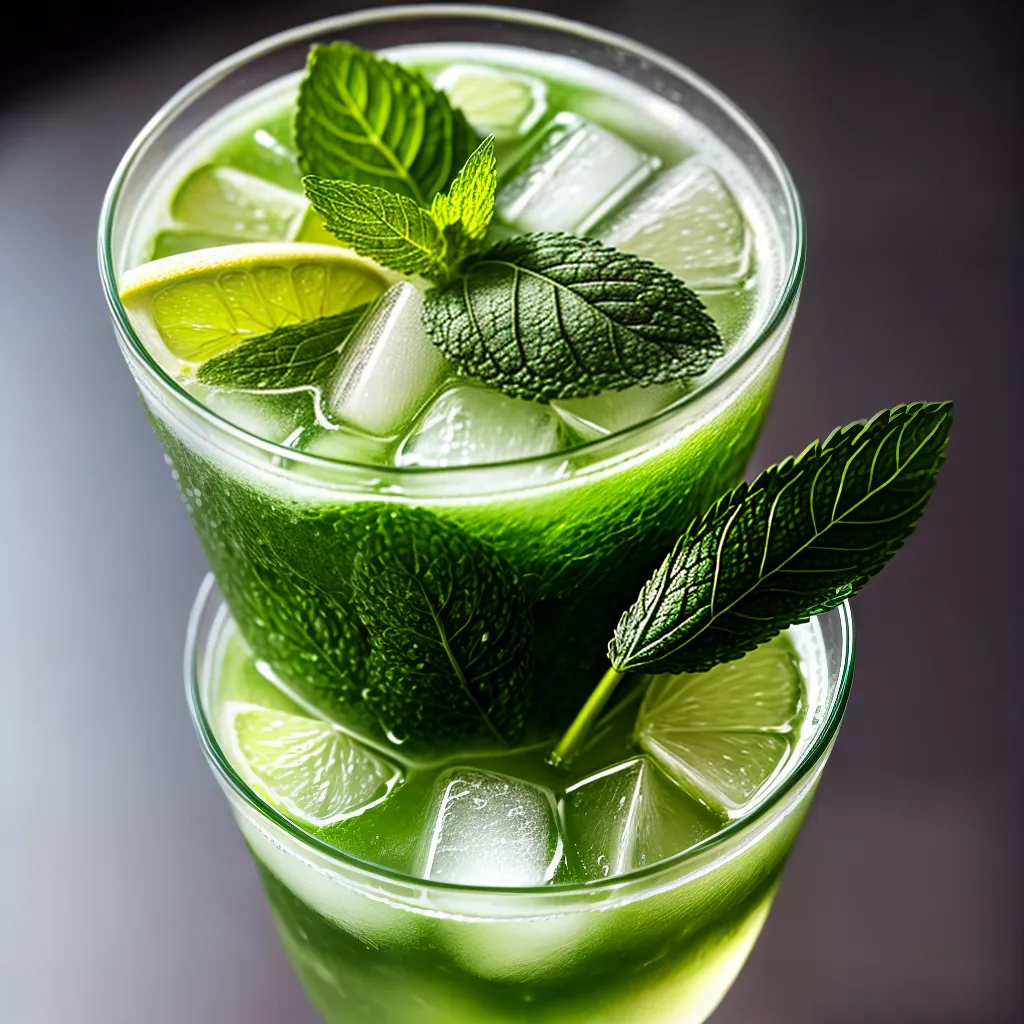 Fotos mojito refrescante folhas hortela
