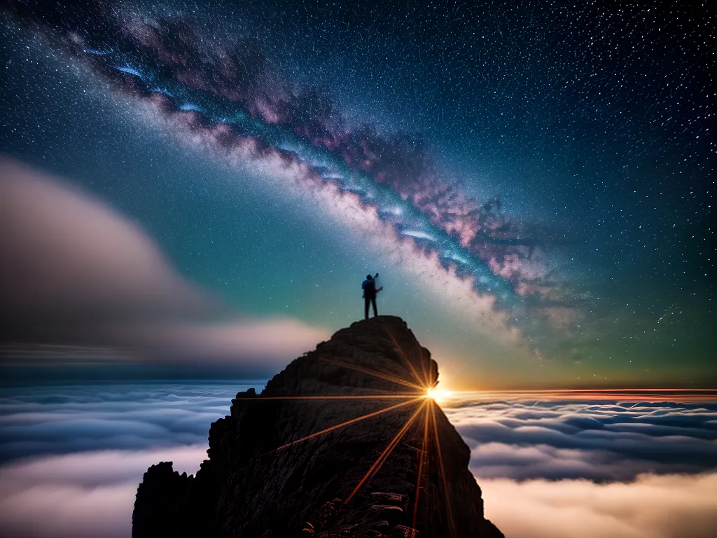 Fotos montanha ceu estrelas chave subconsciente