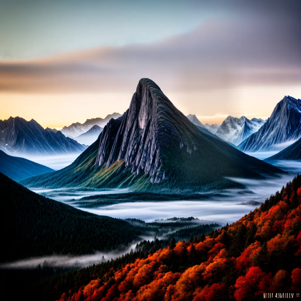 Fotos montanhas misticas por do sol