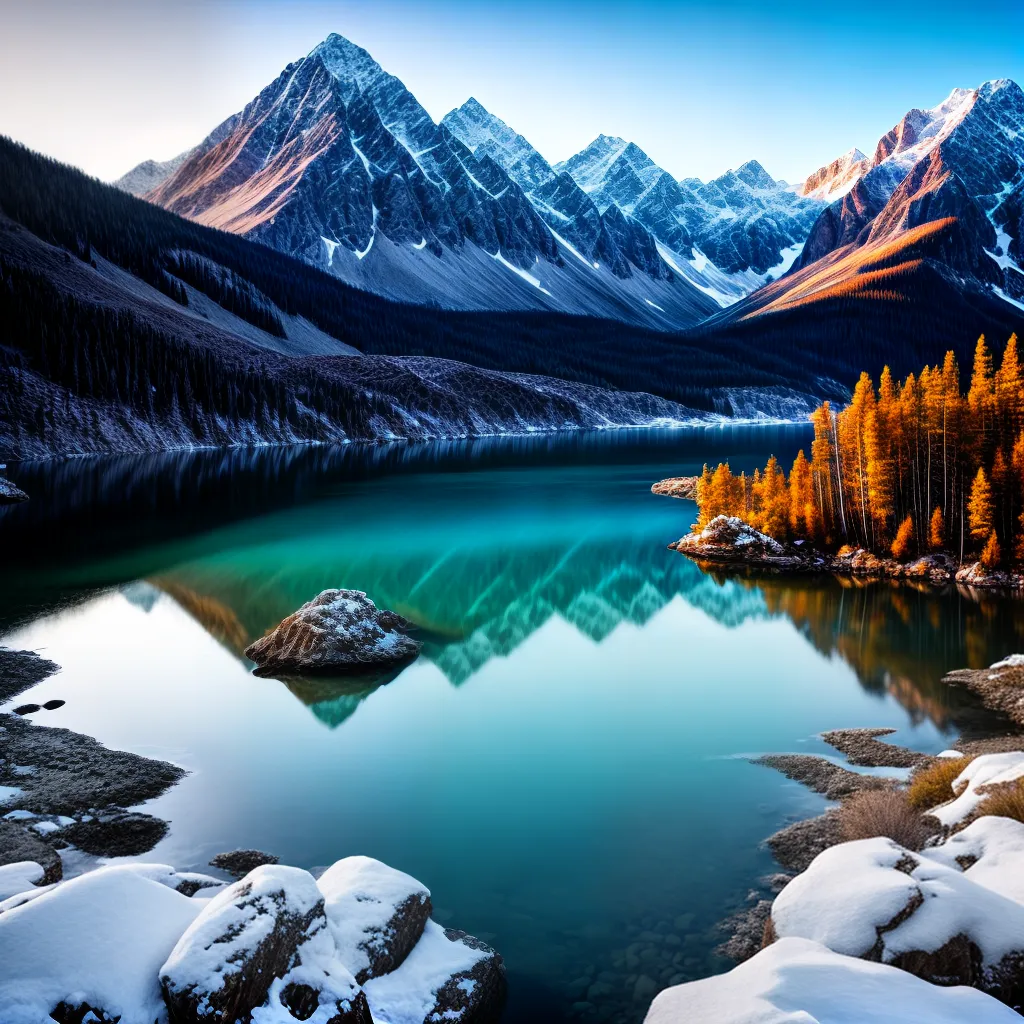 Fotos montanhas reflexo lago natureza