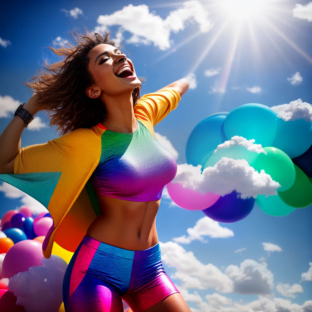 Fotos mulher espuma colorida liberdade