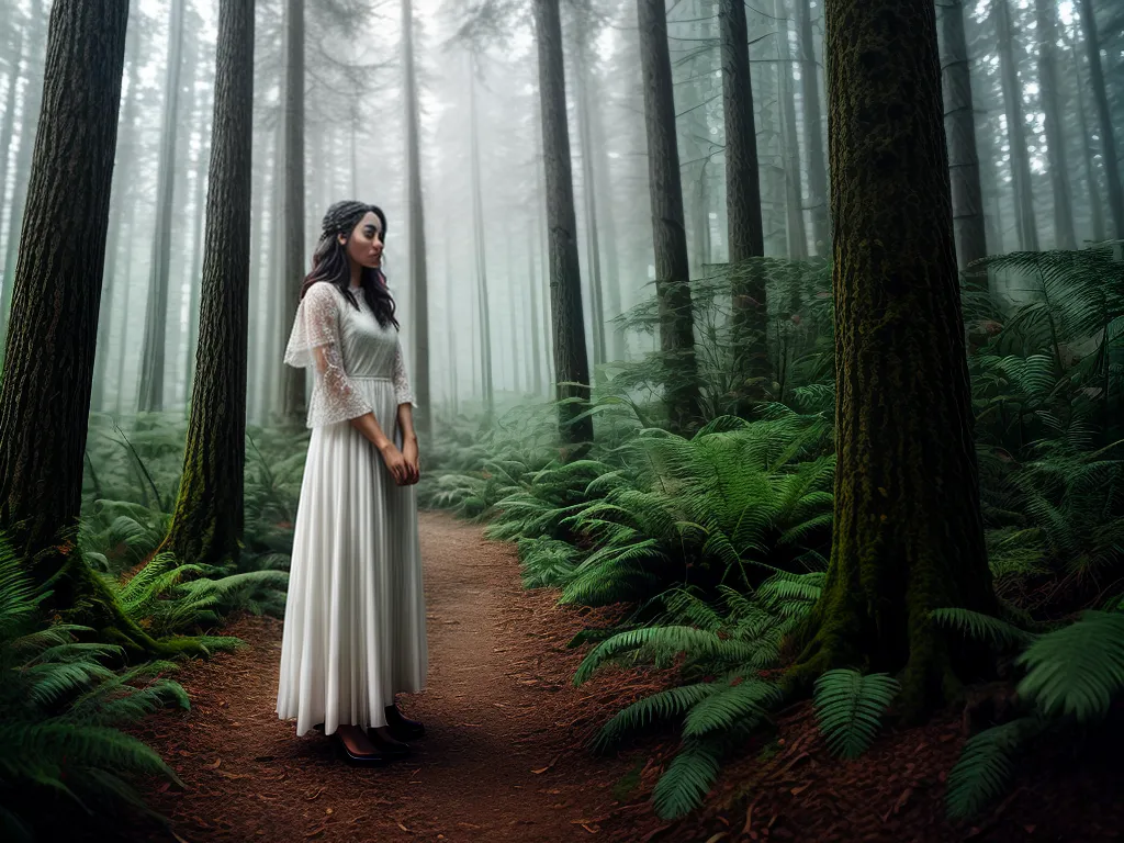 Fotos mulher misterio floresta cristal
