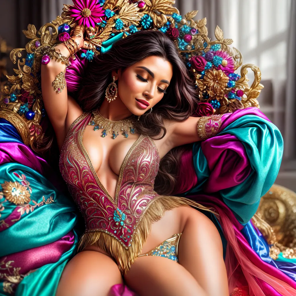 Fotos mulher sonhando fantasias coloridas