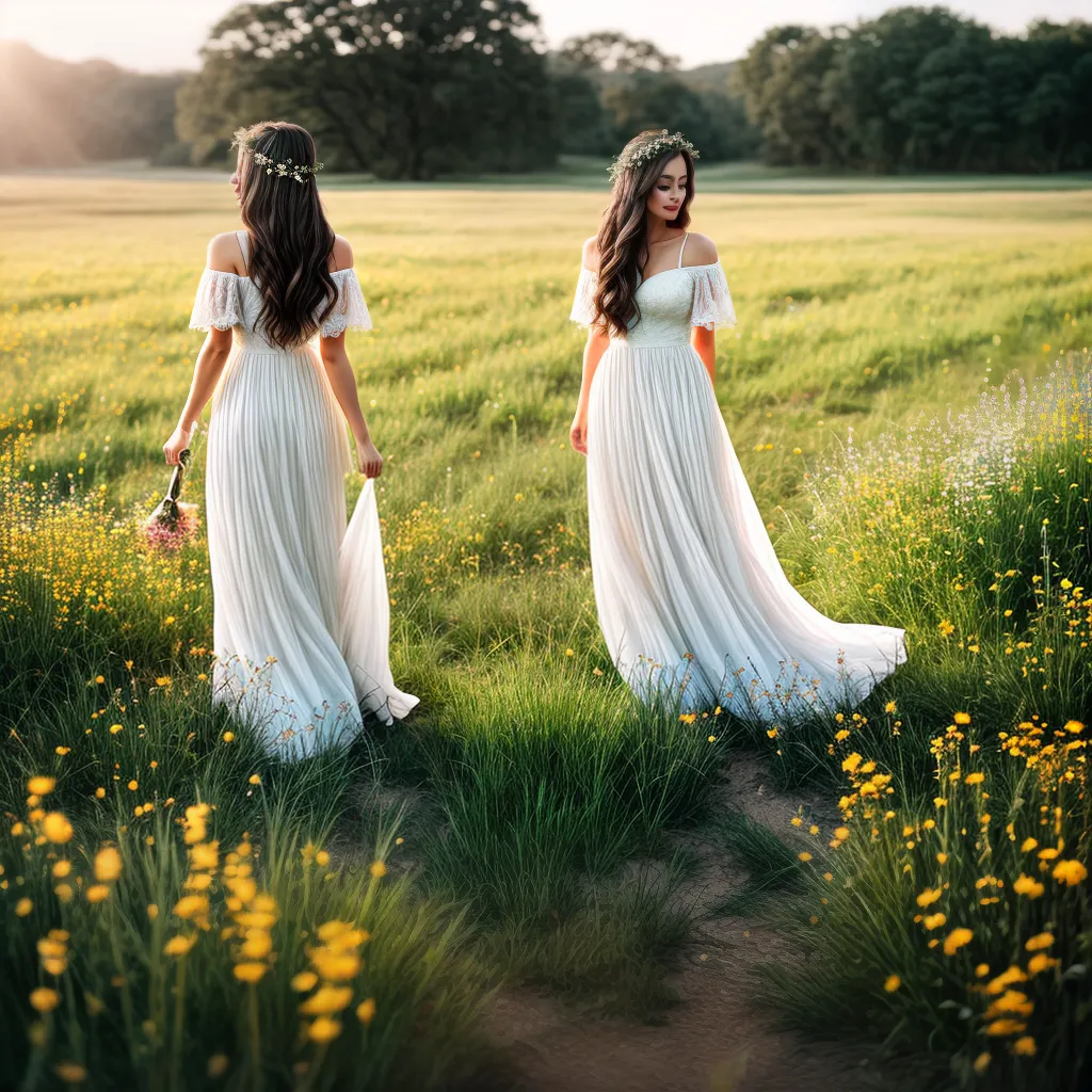 Descubra o Significado dos Sonhos com Vestidos e Filmes 5 Fotos mulher vestido branco campo flores cinema