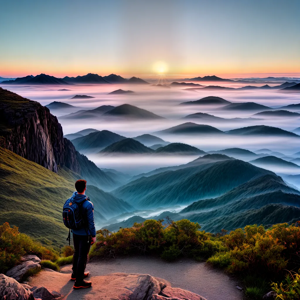 Fotos nascer do sol montanha exploracao sonhos