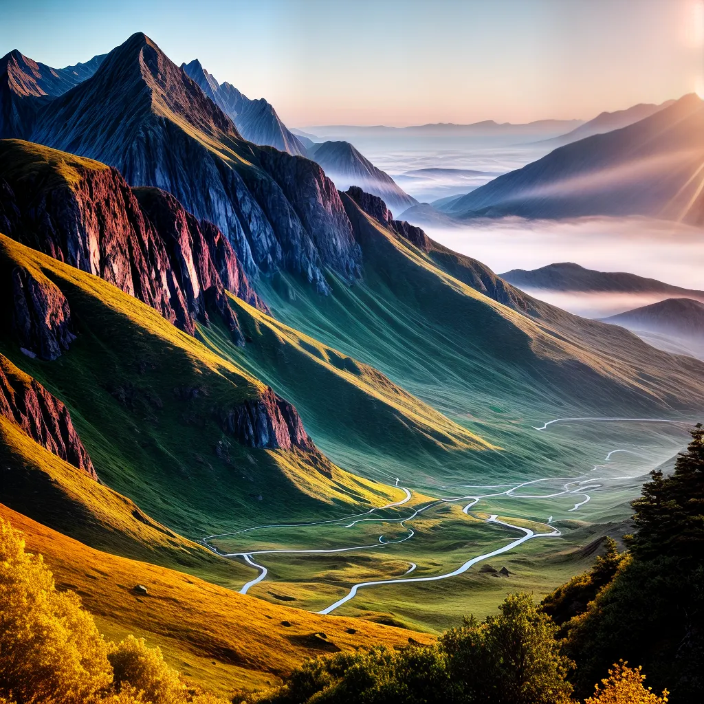 Triunfos e Desafios: Em Busca de Conquistas e Inspirações 6 Fotos nascer do sol montanhas jornada sucesso
