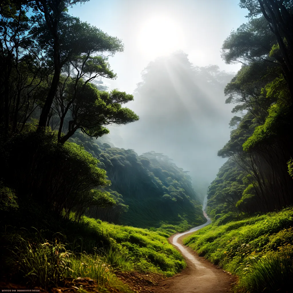 Fotos neblina floresta misteriosa sonhos