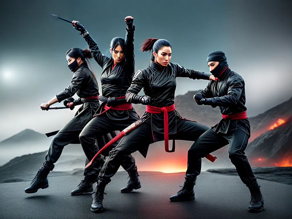 Sonhos Selvagens: Os Ninjas da Imaginação em Ação 3 Fotos ninjas voadores movimentos precisos