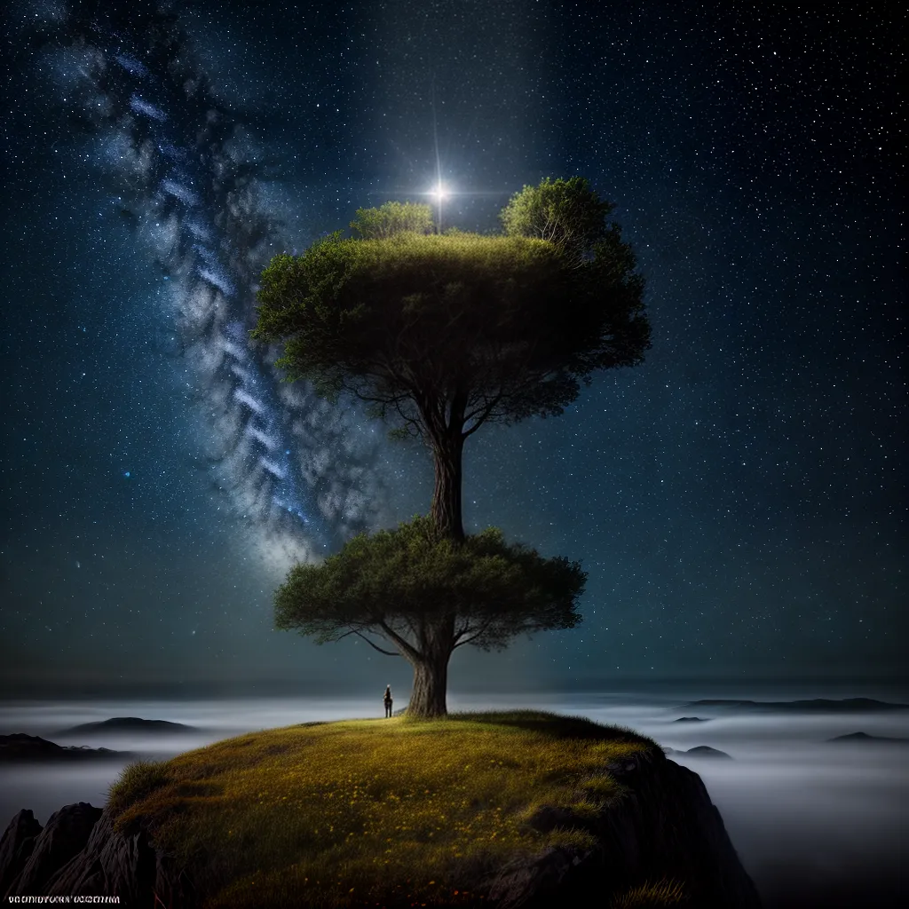 Sonhos Reveladores: Explorando os Mistérios Ocultos da Noite 6 Fotos noite estrelada ilha flutuante misterios