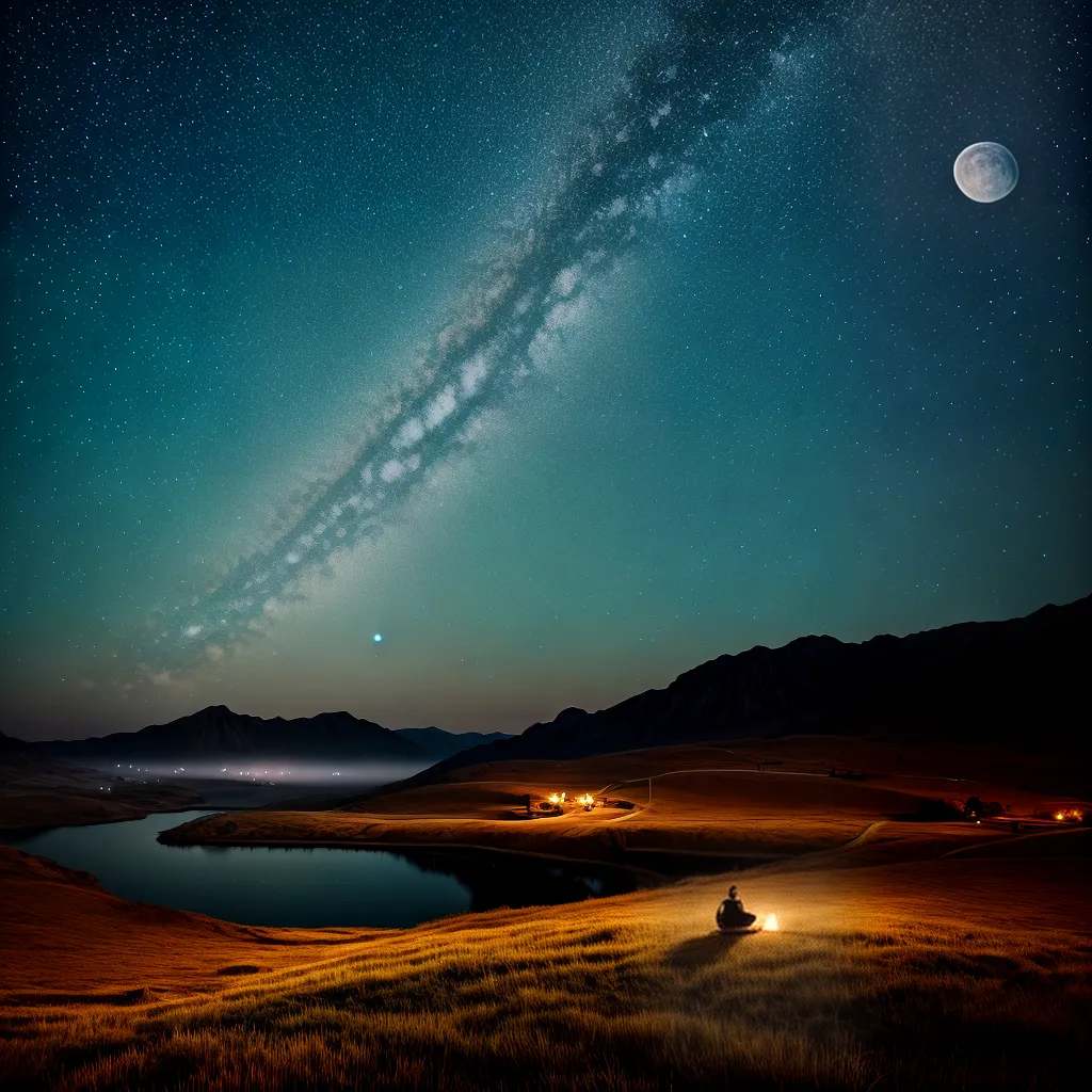 4. Ufologia: O Estudo de OVNIs no Mundo dos Sonhos 4 Fotos noite estrelada lua cheia sonho