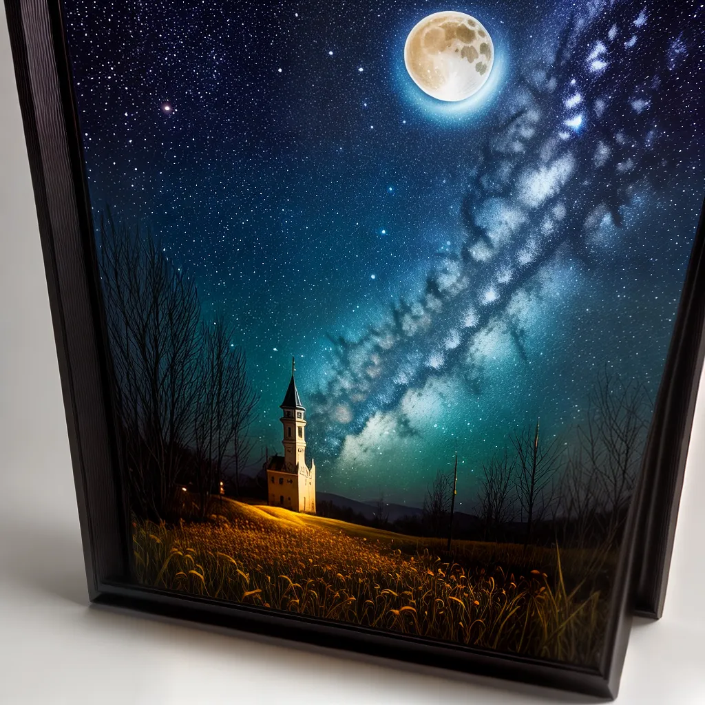 Fotos noite estrelada lua pintura criativa